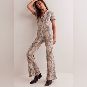 We The Free Jayde Flate Printed Jumpsuit in Snake Fade